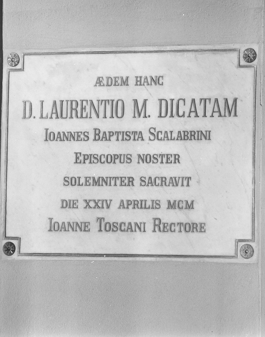 lapide commemorativa - bottega piacentina (inizio sec. XX)