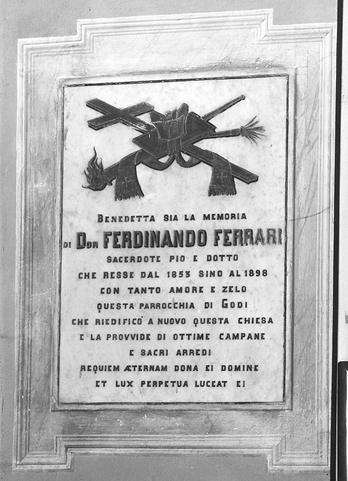 lapide documentaria - bottega piacentina (seconda metà sec. XIX)