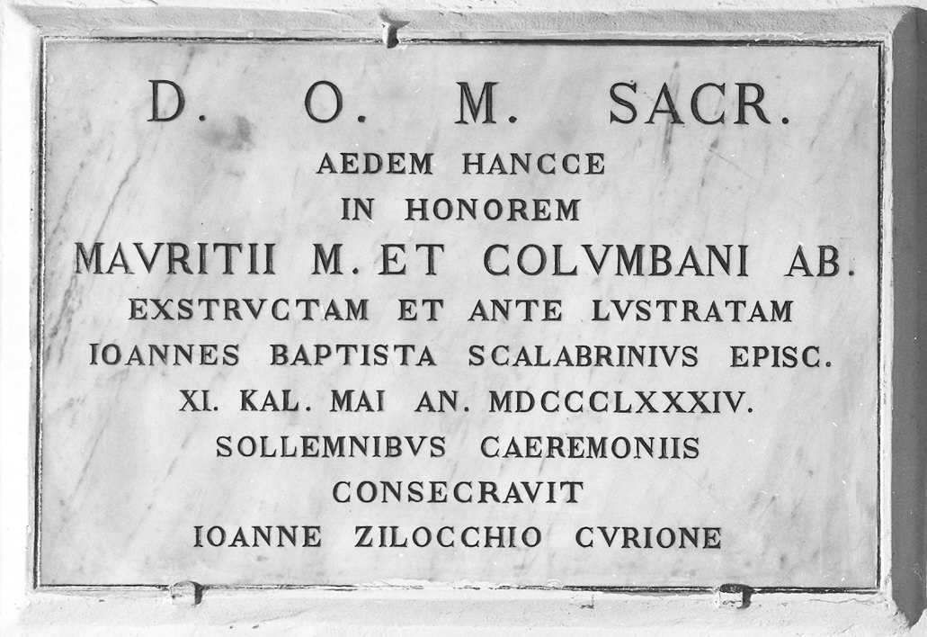 lapide commemorativa - bottega piacentina (ultimo quarto sec. XIX)