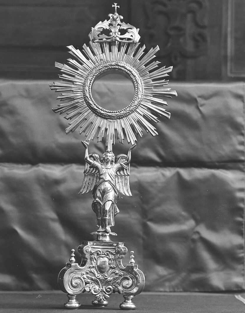 ostensorio - a raggiera - bottega piacentina (prima metà, prima metà sec. XVIII, sec. XX)