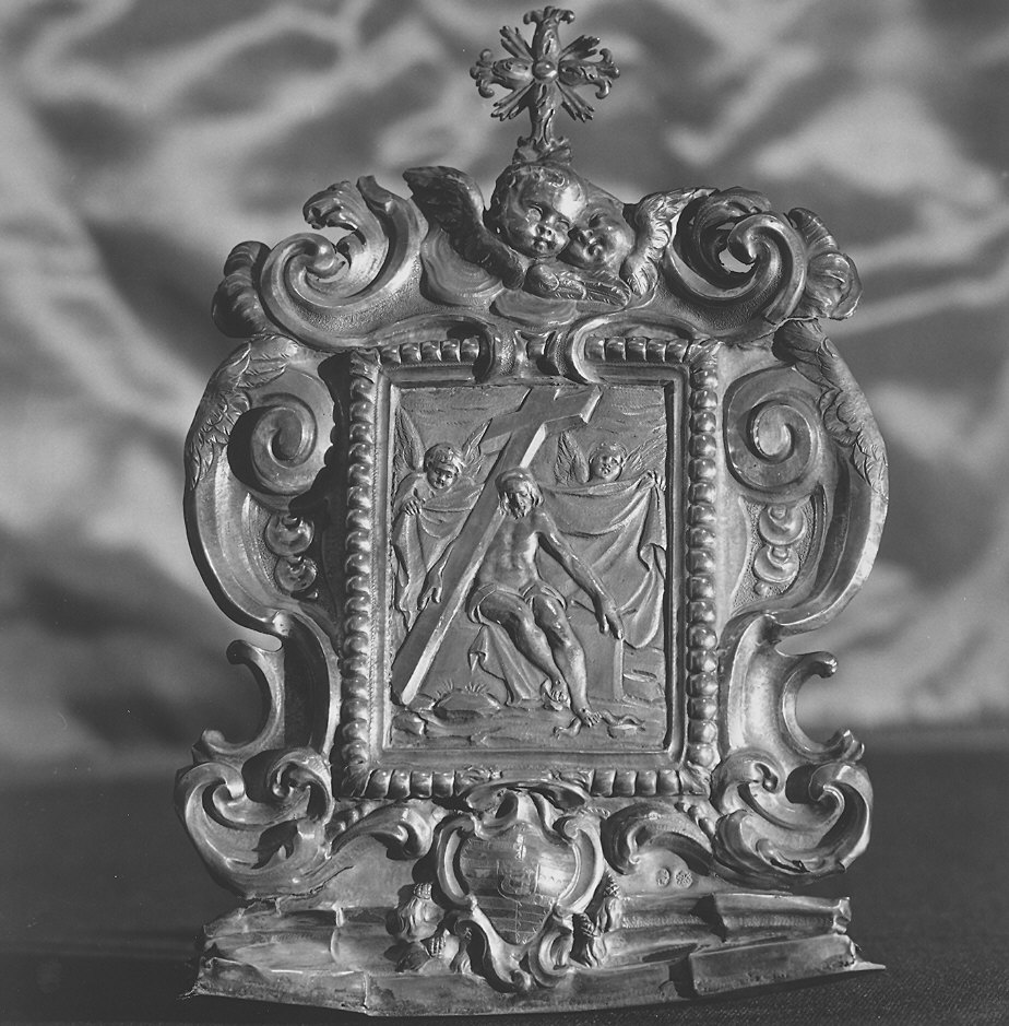 Cristo portacroce con angeli (pace - a tavoletta, architettonica) - bottega piacentina (fine sec. XVII)