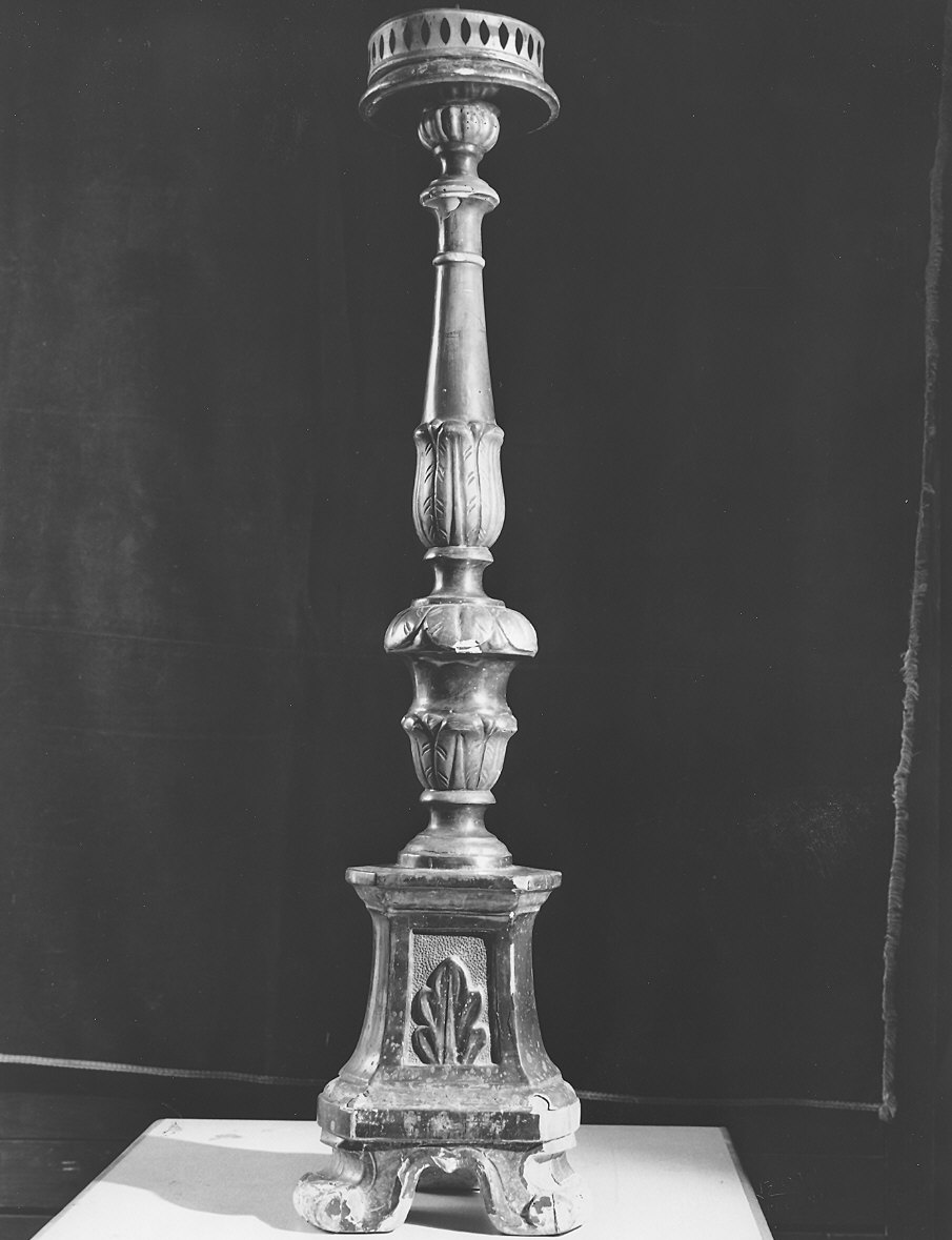 candeliere, serie - bottega piacentina (fine/inizio secc. XVIII/ XIX)