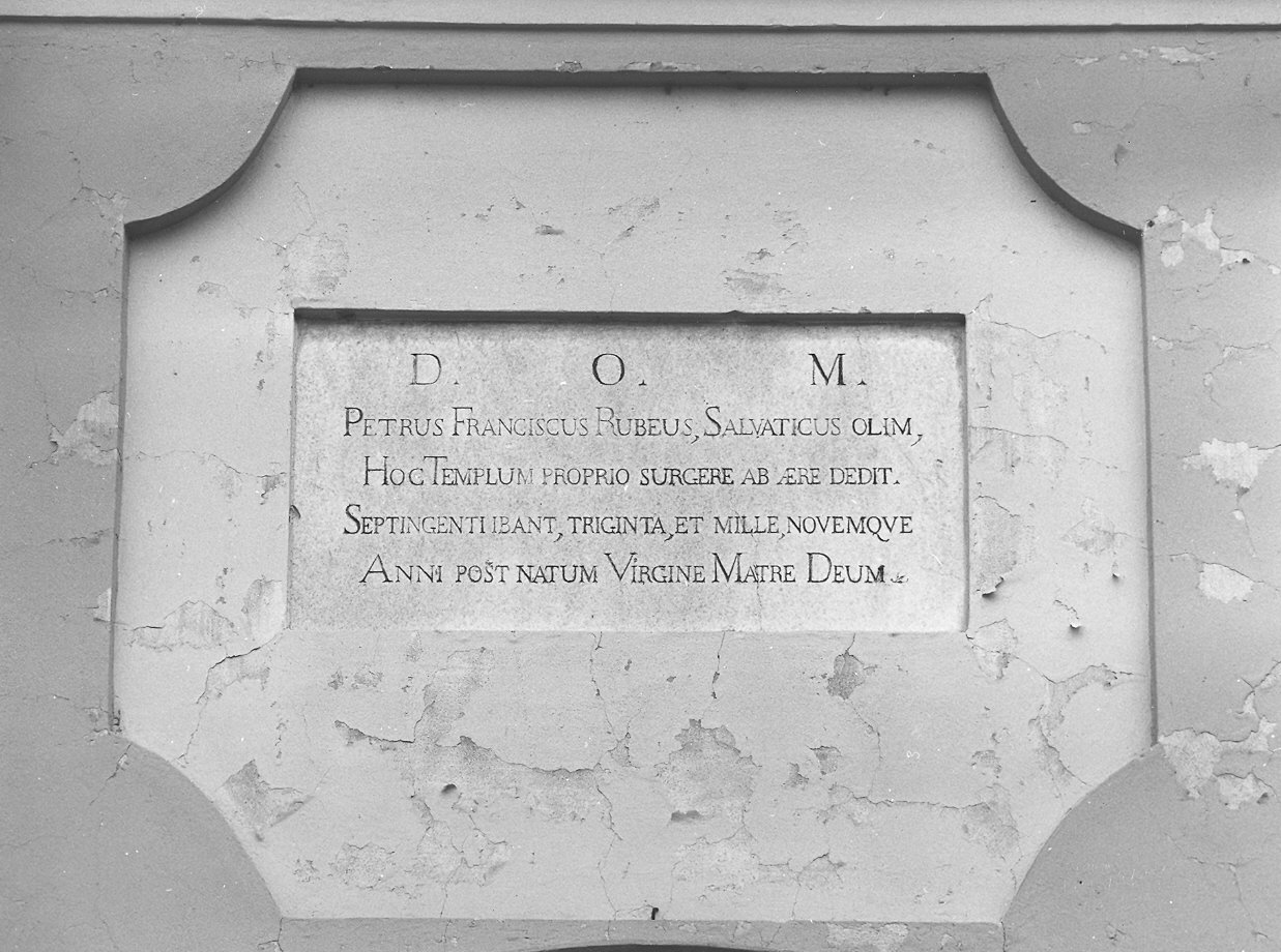 lapide commemorativa - bottega piacentina (secondo quarto sec. XVIII)