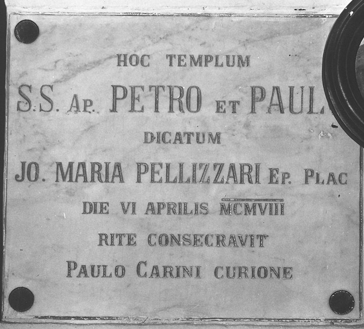 lapide commemorativa - bottega piacentina (inizio sec. XX)