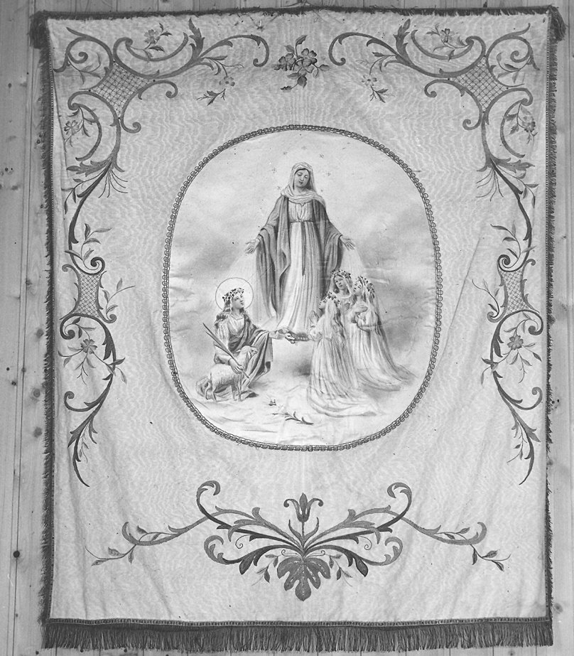 Immacolata Concezione circondata da fanciulle (stendardo processionale) - manifattura emiliana (prima metà sec. XX)