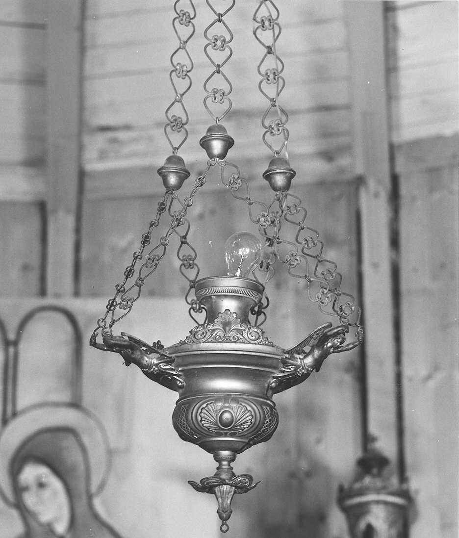 lampada pensile, coppia - bottega piacentina (sec. XIX)