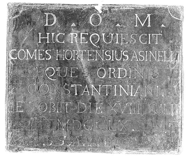 lapide tombale - bottega piacentina (metà sec. XVIII)