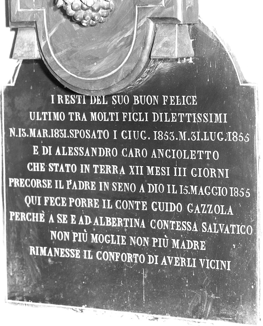 lapide tombale - bottega piacentina (seconda metà sec. XIX)