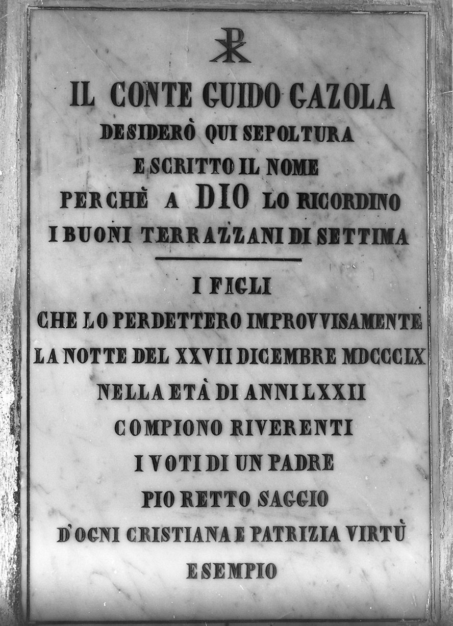 lapide commemorativa - bottega piacentina (metà sec. XIX)