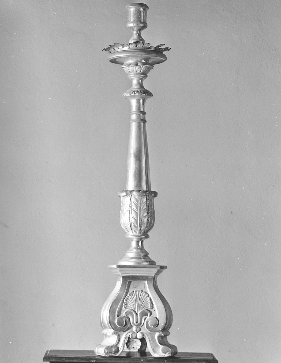 candeliere d'altare, serie - bottega piacentina (prima metà sec. XIX)