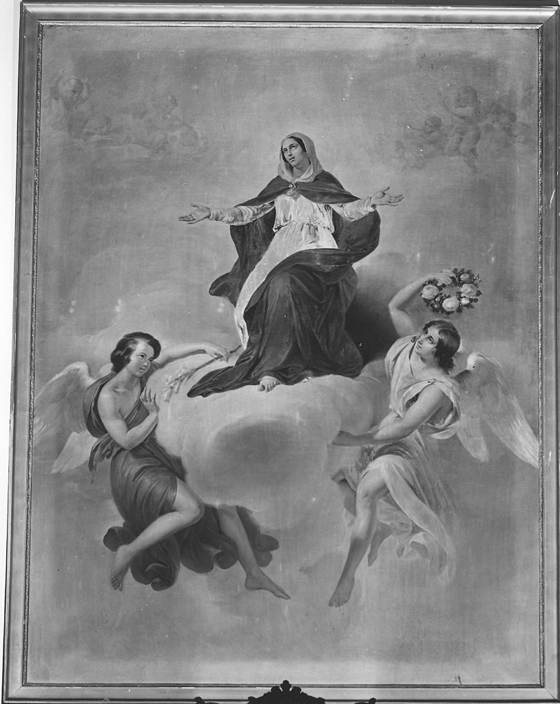 Madonna Assunta con angeli (dipinto) di Bozzini Paolo (metà sec. XIX)