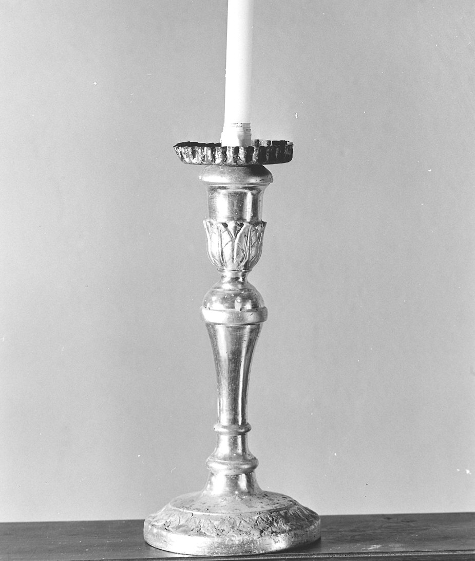 candeliere d'altare, serie - bottega piacentina (prima metà sec. XIX)