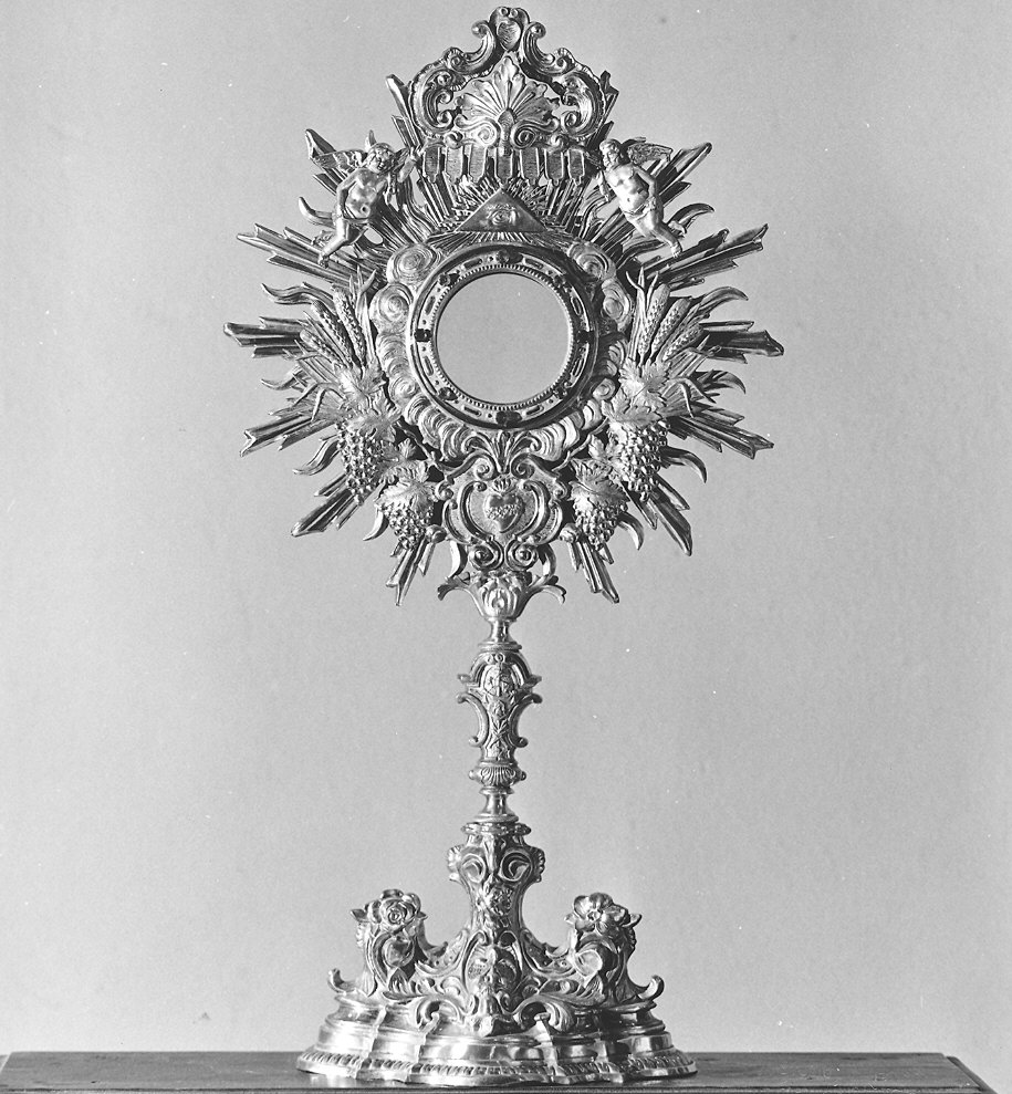 ostensorio - a raggiera - produzione emiliana (seconda metà sec. XIX)