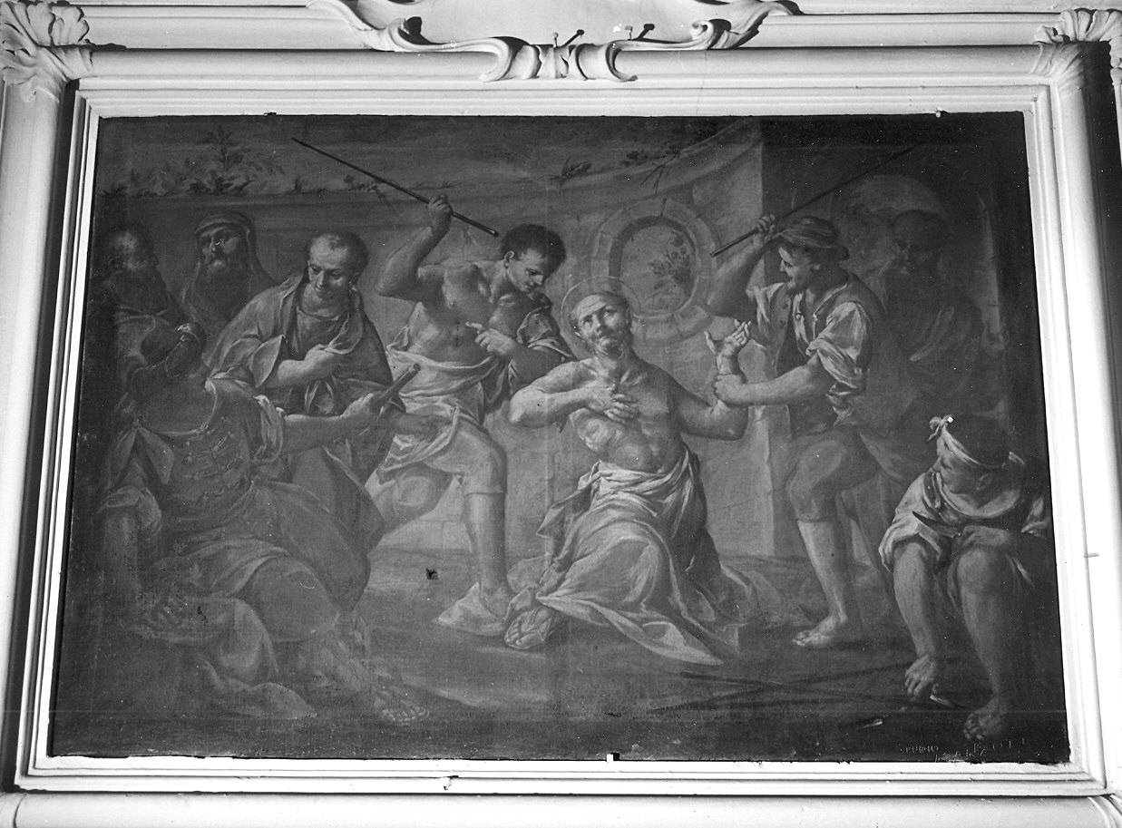 San Bartolomeo bastonato dai manigoldi (dipinto) di Mussi Luigi (metà sec. XVIII)