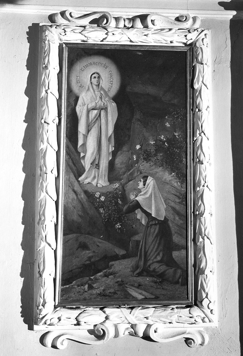 apparizione della Madonna a Lourdes (dipinto) di Perinetti Emilio (fine/inizio secc. XIX/ XX)