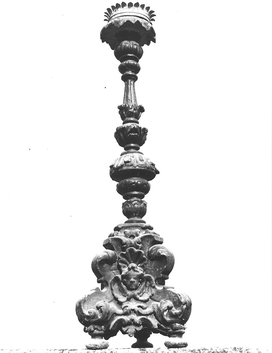 candeliere d'altare, serie - bottega piacentina (fine/inizio secc. XVIII/ XIX)