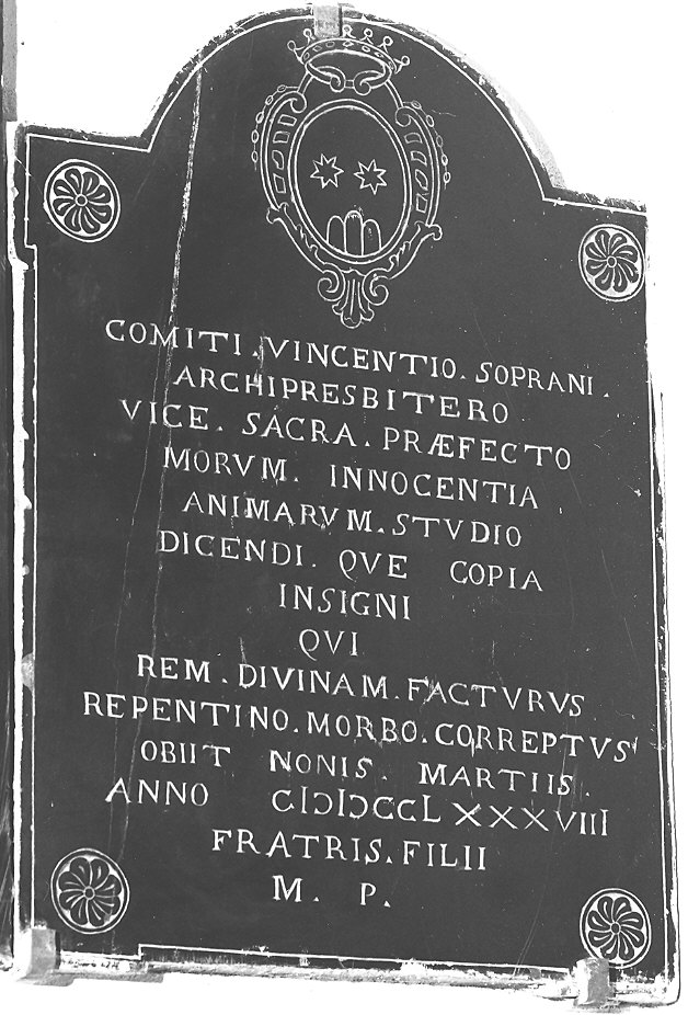 lapide tombale - bottega piacentina (ultimo quarto sec. XVIII)