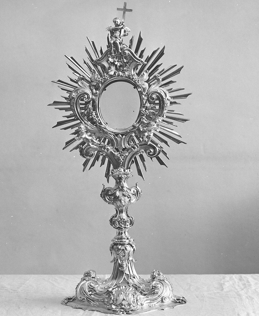 ostensorio - a raggiera - bottega piacentina (sec. XVIII)