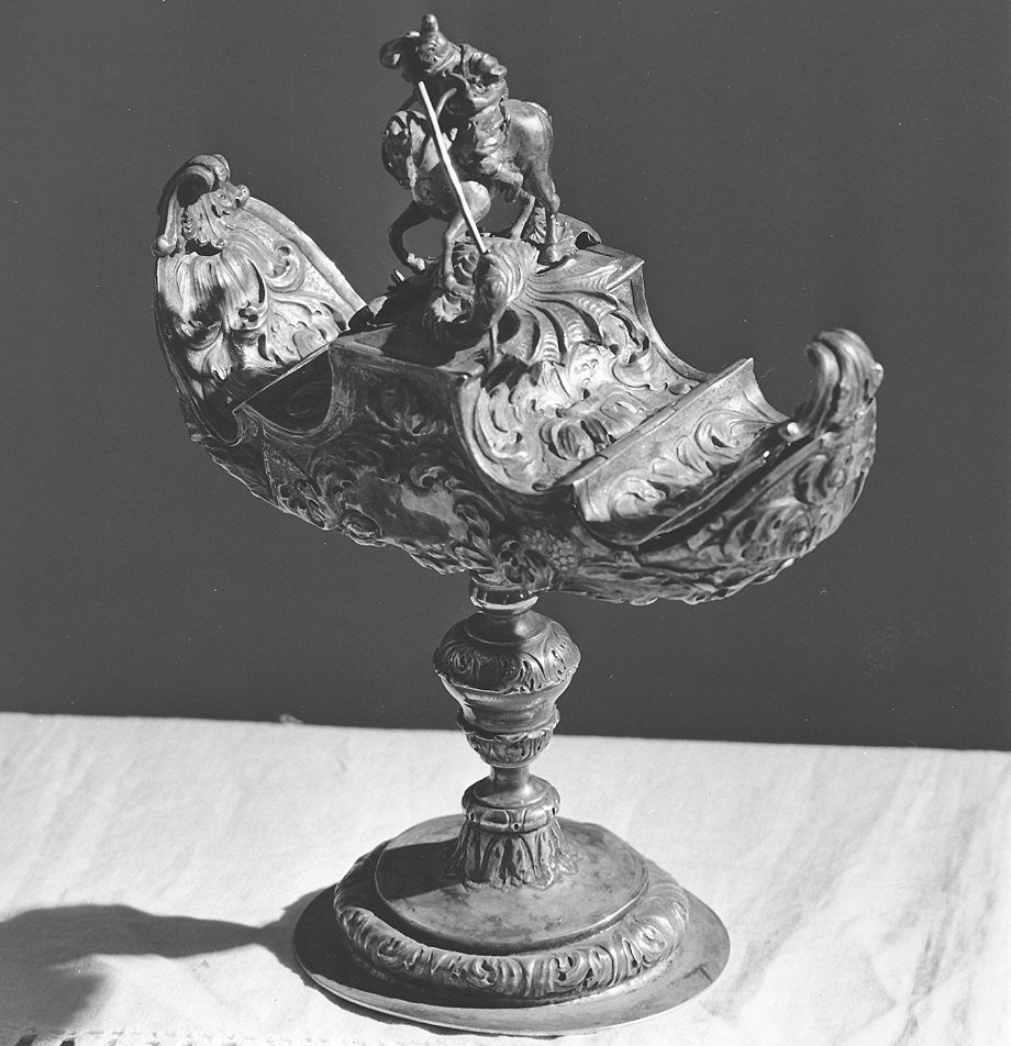 navicella portaincenso - a doppia valva - bottega piacentina (sec. XVIII)