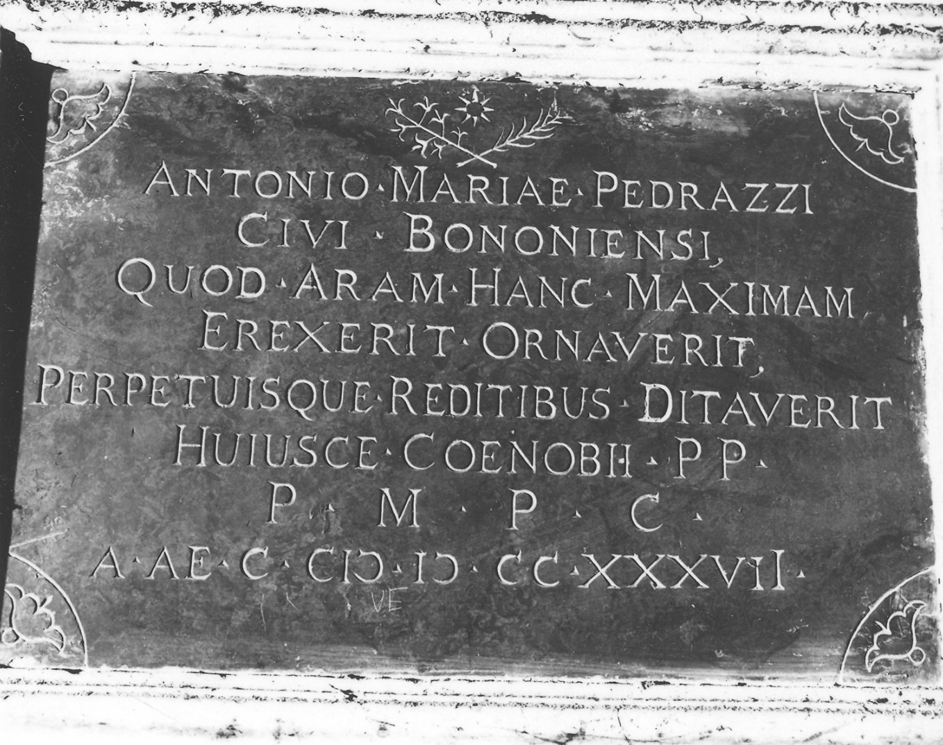 lapide documentaria - bottega piacentina (secondo quarto sec. XVIII)