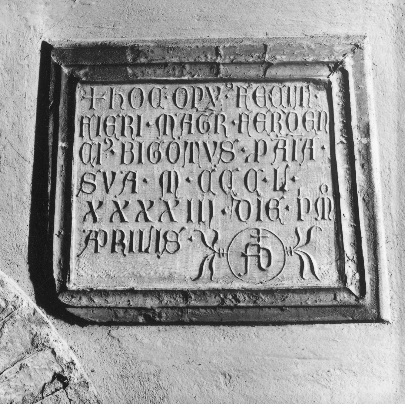 lapide commemorativa - bottega piacentina (fine sec. XIV)