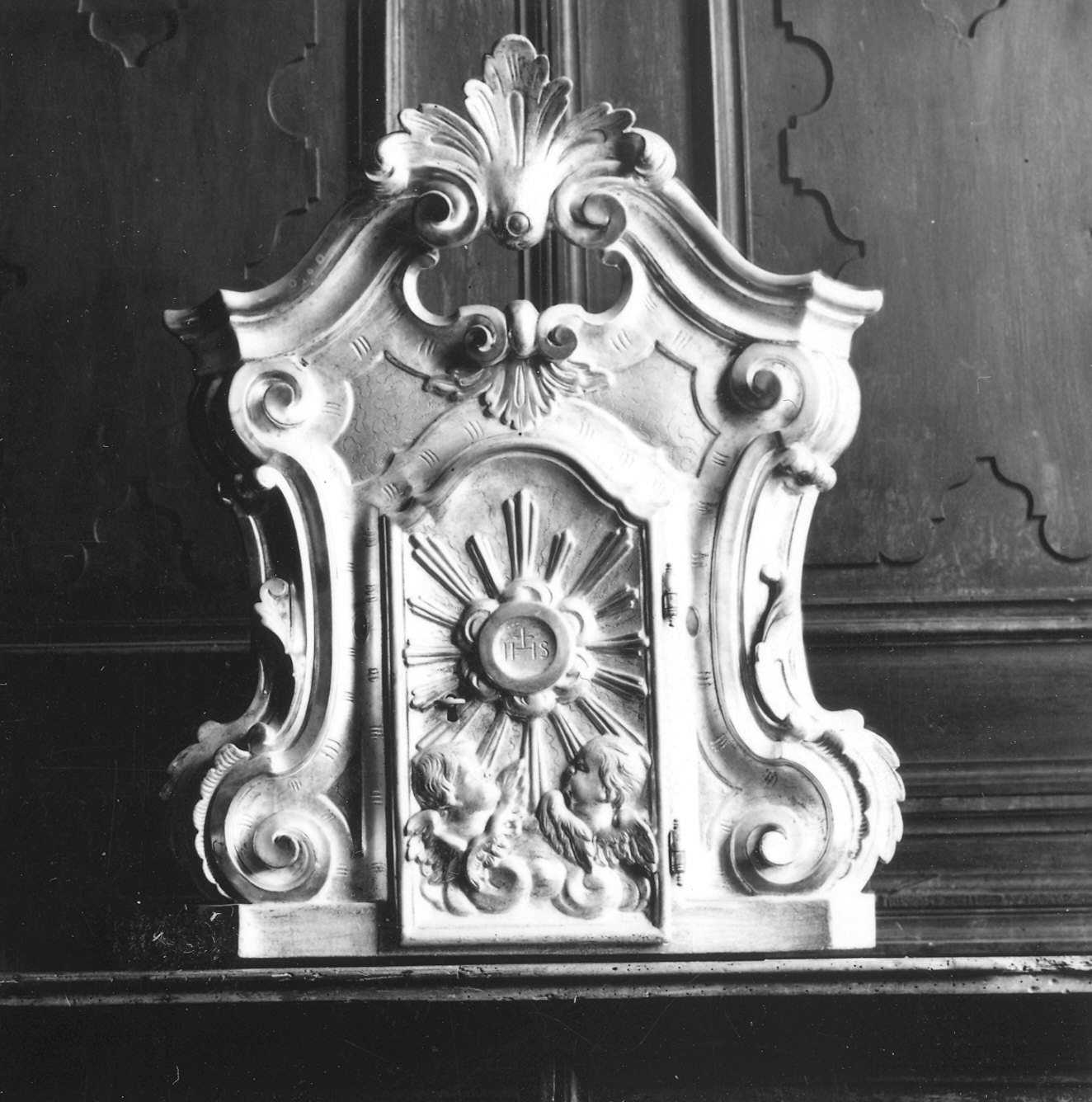 tabernacolo - a frontale architettonico - bottega piacentina (sec. XIX)