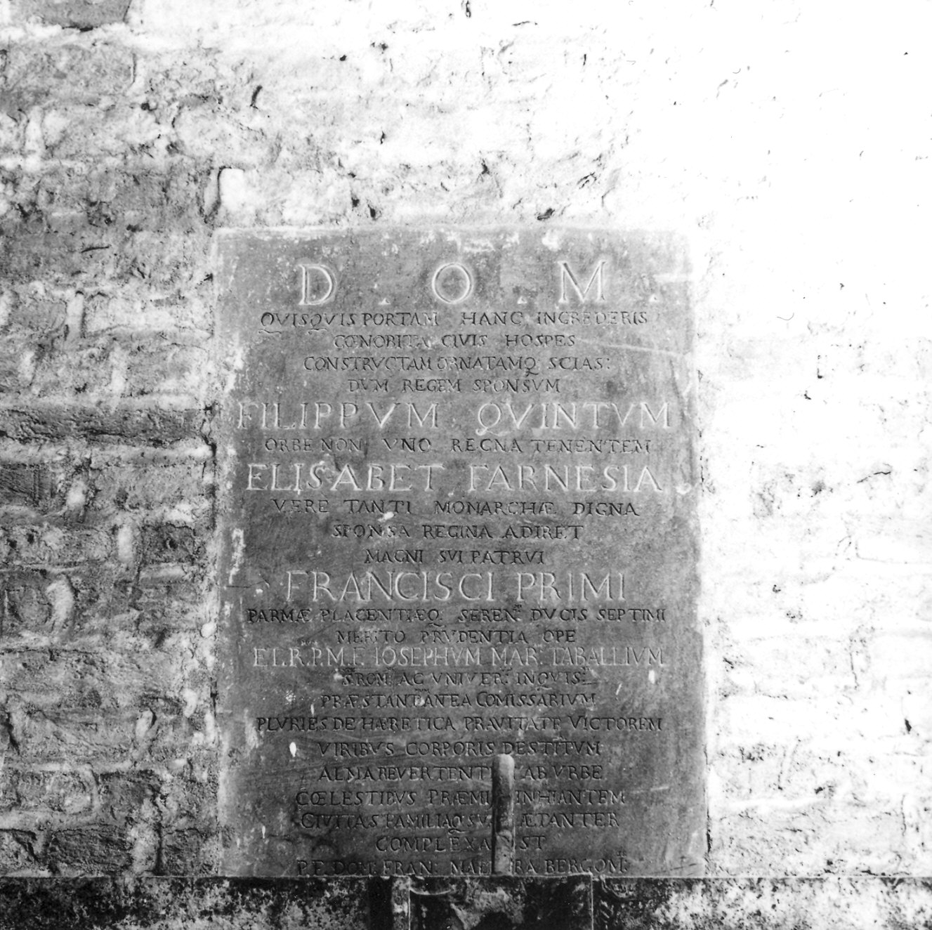 lapide documentaria - bottega piacentina (prima metà sec. XVIII)