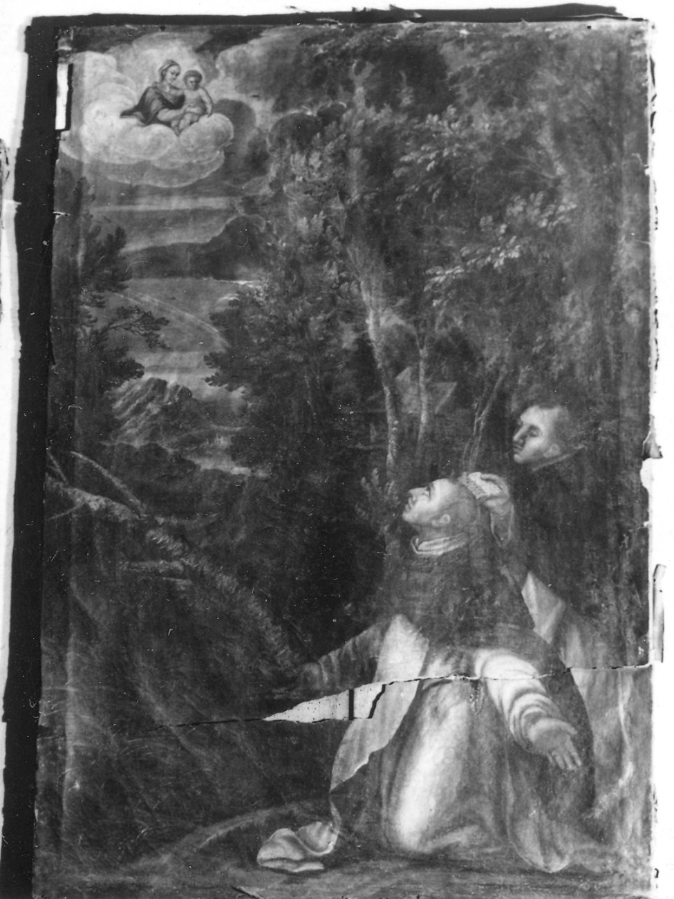 apparizione della Madonna a due domenicani (dipinto) di Della Rovere Giovan Mauro detto Fiammenghino (fine sec. XVI)