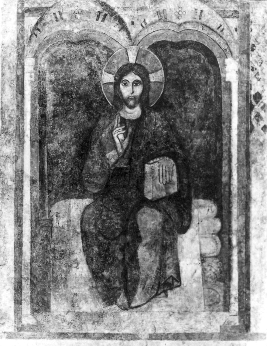 Gesù giudice// Quattro Santi (dipinto, frammento) - ambito emiliano (fine/inizio secc. XIII/ XIV)