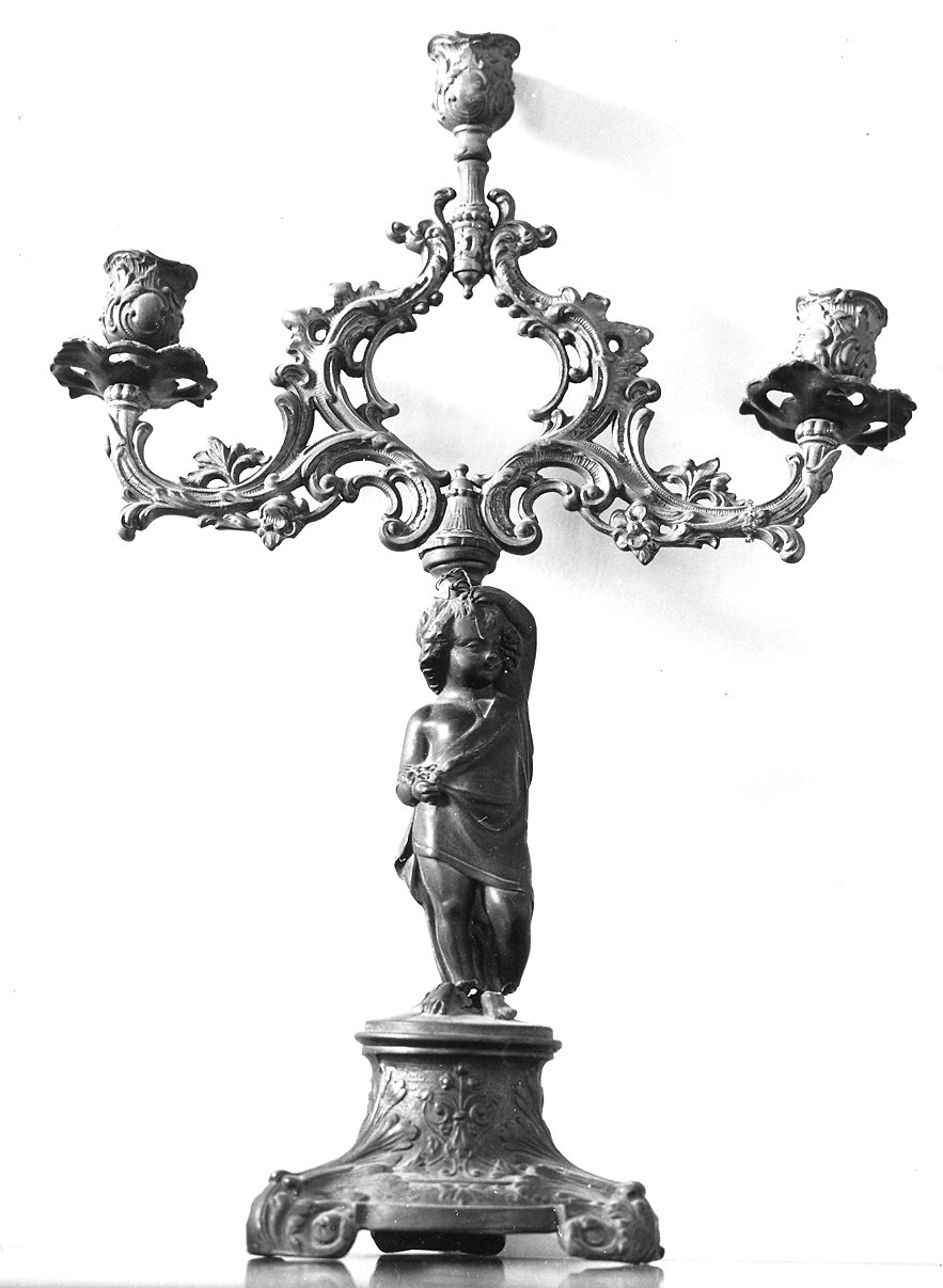 candelabro - a statuetta, coppia - produzione Italia settentrionale (seconda metà sec. XIX)