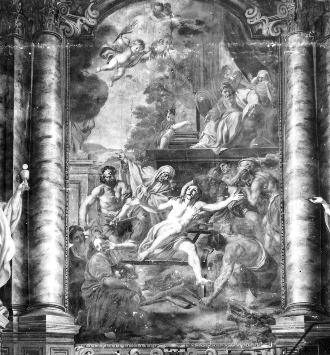 martirio di San Vincenzo (decorazione pittorica, elemento d'insieme) di De Longe Robert detto Fiammingo (inizio sec. XVIII)
