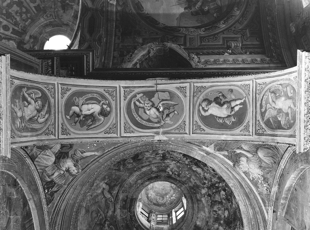 angeli reggicartiglio (decorazione pittorica, complesso decorativo) - ambito emiliano (inizio sec. XVII)