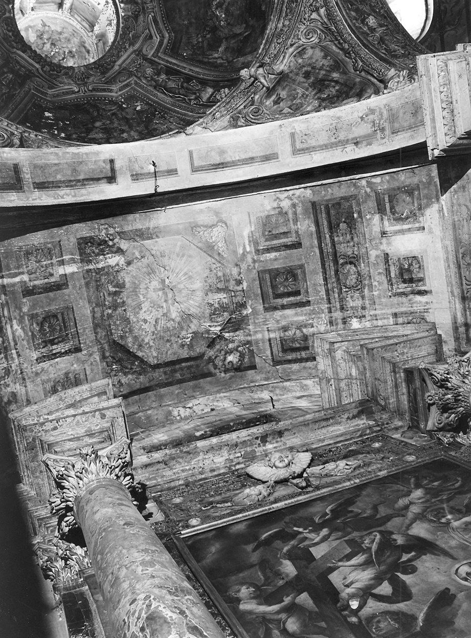 Fede e Religione e motivi decorativi a cassettoni con rosette (decorazione pittorica, complesso decorativo) di Ercole Giovanni Battista (scuola) (fine sec. XVIII)