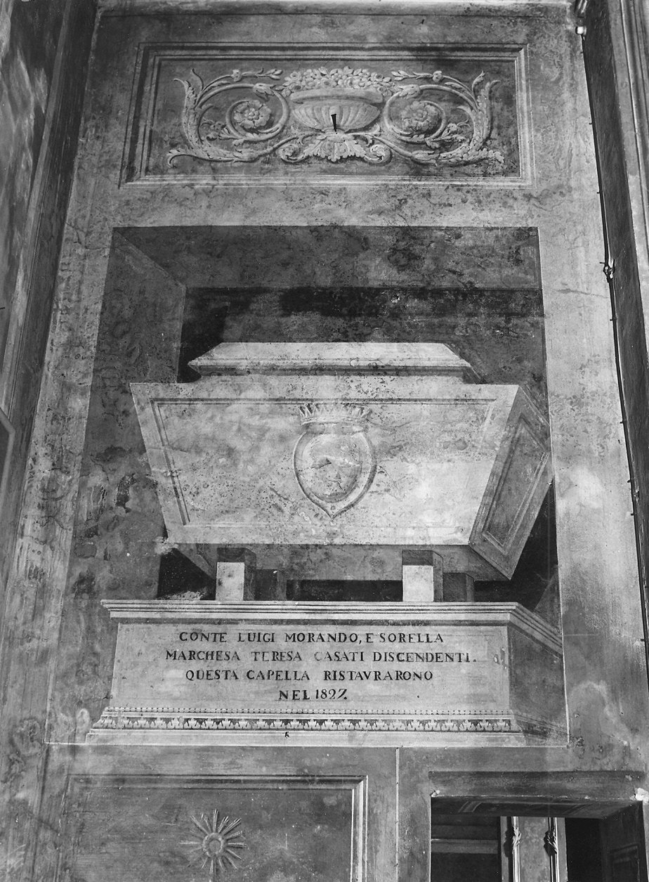 motivi decorativi a cassettoni con rosette e sarcofagi (decorazione pittorica, complesso decorativo) di Ercole Giovanni Battista (scuola) (fine sec. XVIII)