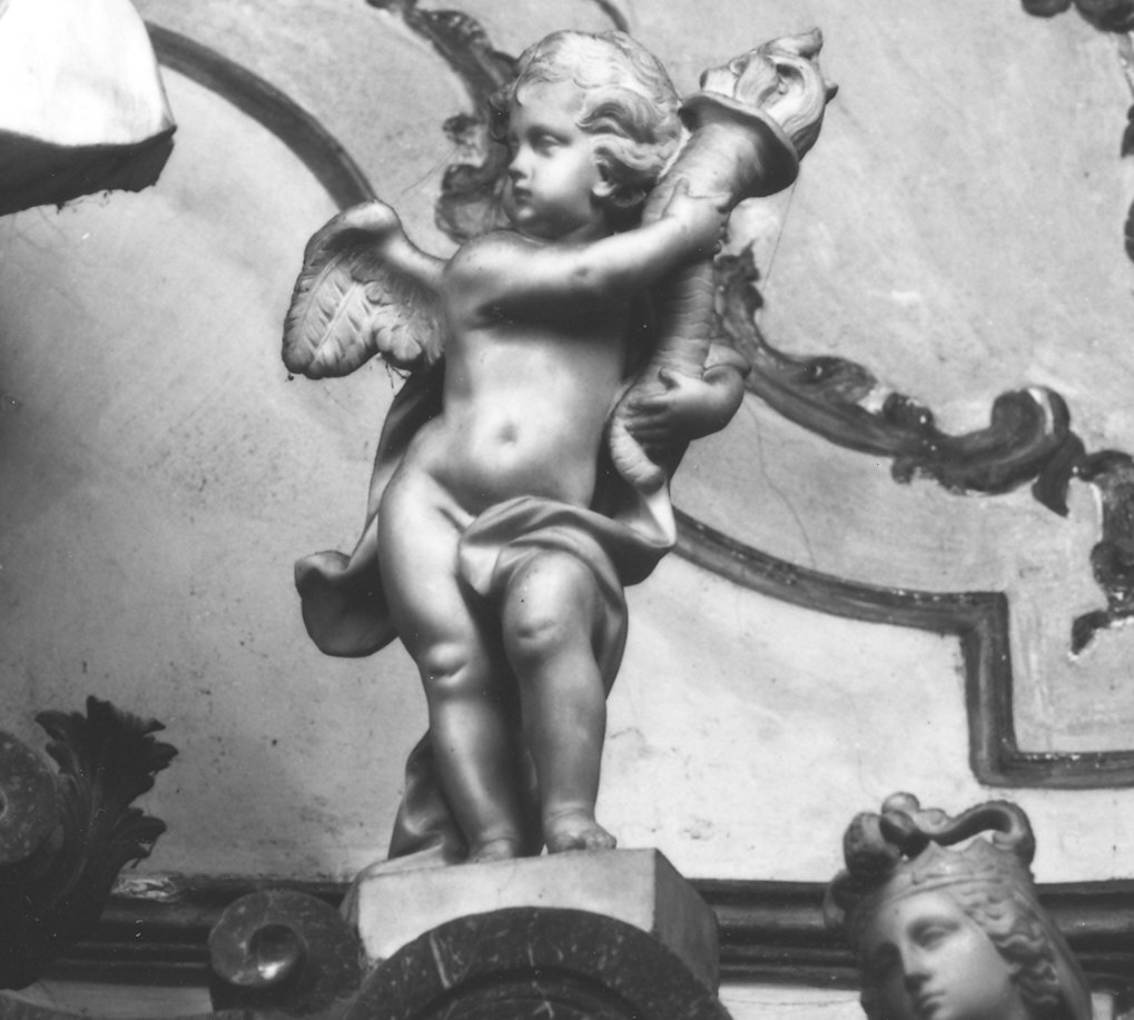 angioletti con fiaccole (scultura, coppia) di Cibei Giovanni (sec. XVIII)