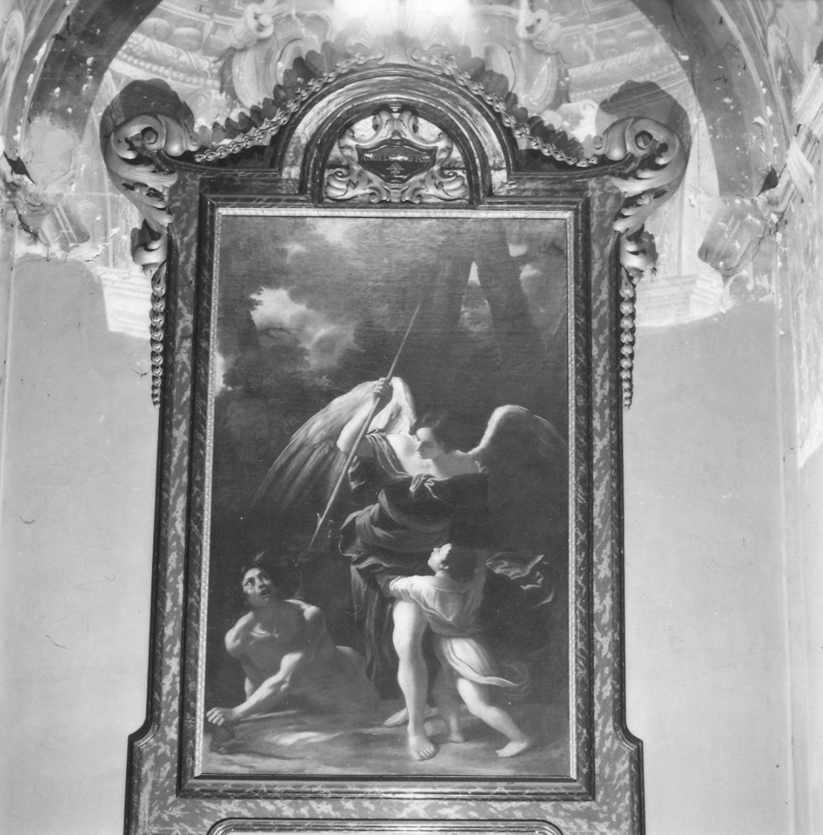 angelo custode che trafigge il demonio (dipinto) di Badalocchio Sisto (sec. XVII)