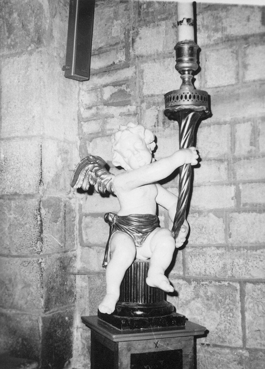 angelo reggicandelabro (scultura) - ambito parmense (ultimo quarto sec. XVIII)