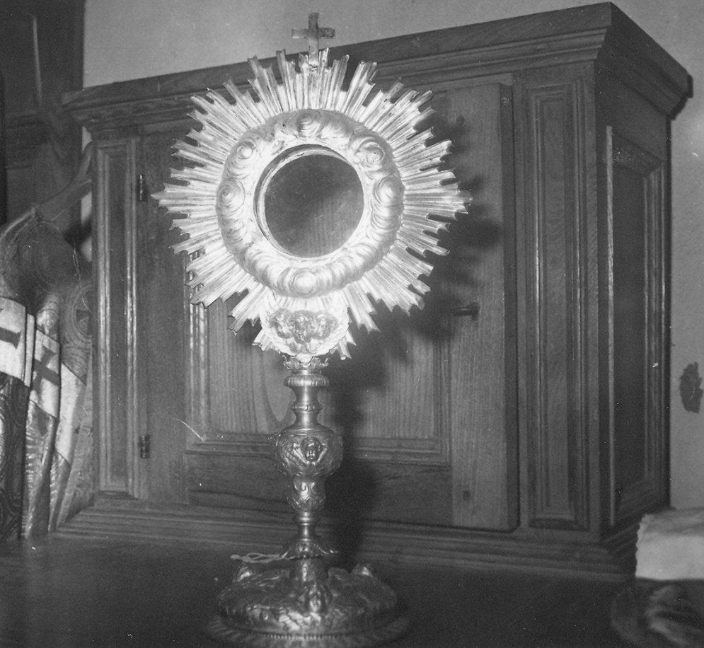 ostensorio - a raggiera - ambito parmense (fine/inizio secc. XVIII/ XIX)