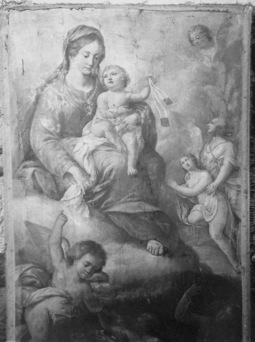Madonna del Carmelo intercede per le anime del purgatorio (dipinto) - ambito parmense (metà sec. XVIII)