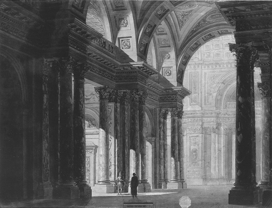 studio scenografico (dipinto) di Venturini Tancredi (sec. XIX)