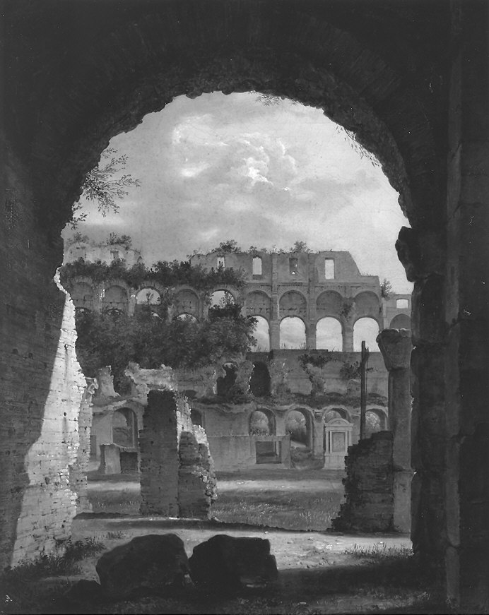 veduta del Colosseo a Roma (dipinto) di Drugman Giuseppe (sec. XIX)