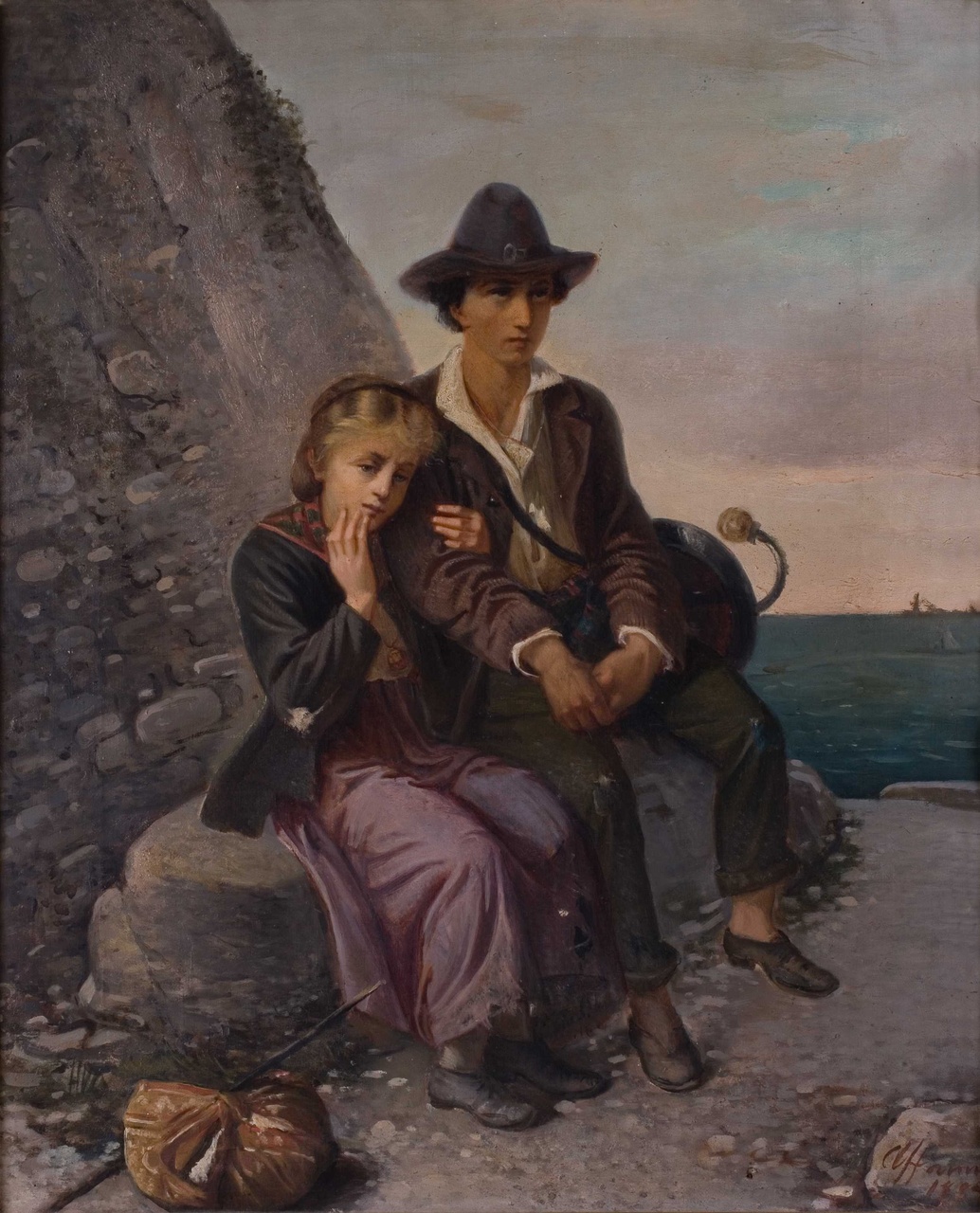 mesto pensiero alla patria (dipinto) di Affanni Ignazio (sec. XIX)