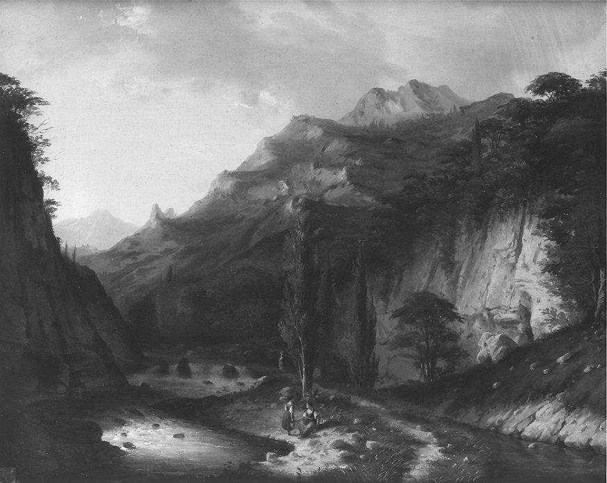 paesaggio montano (dipinto) di Milani Francesco (sec. XIX)