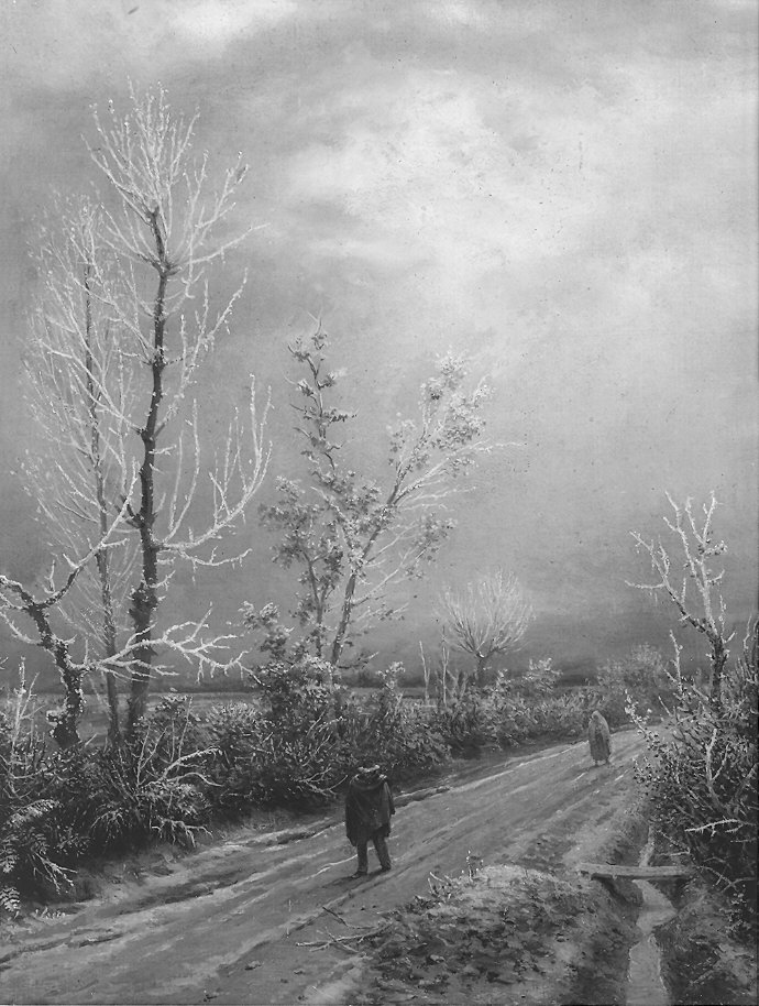 paesaggio invernale (dipinto) - ambito parmense (seconda metà sec. XIX)