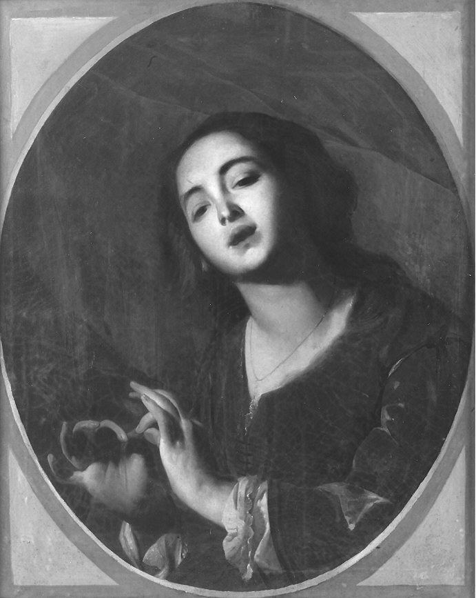 La Cantatrice, giovane donna che canta (dipinto) di Burlazzi Francesco (sec. XIX)