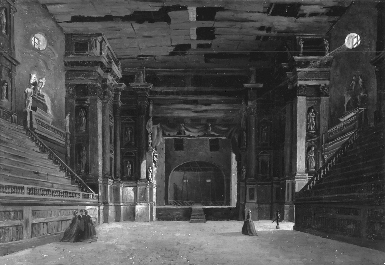 interno del teatro Farnese a Parma (dipinto) di Contini Giovanni (sec. XIX)