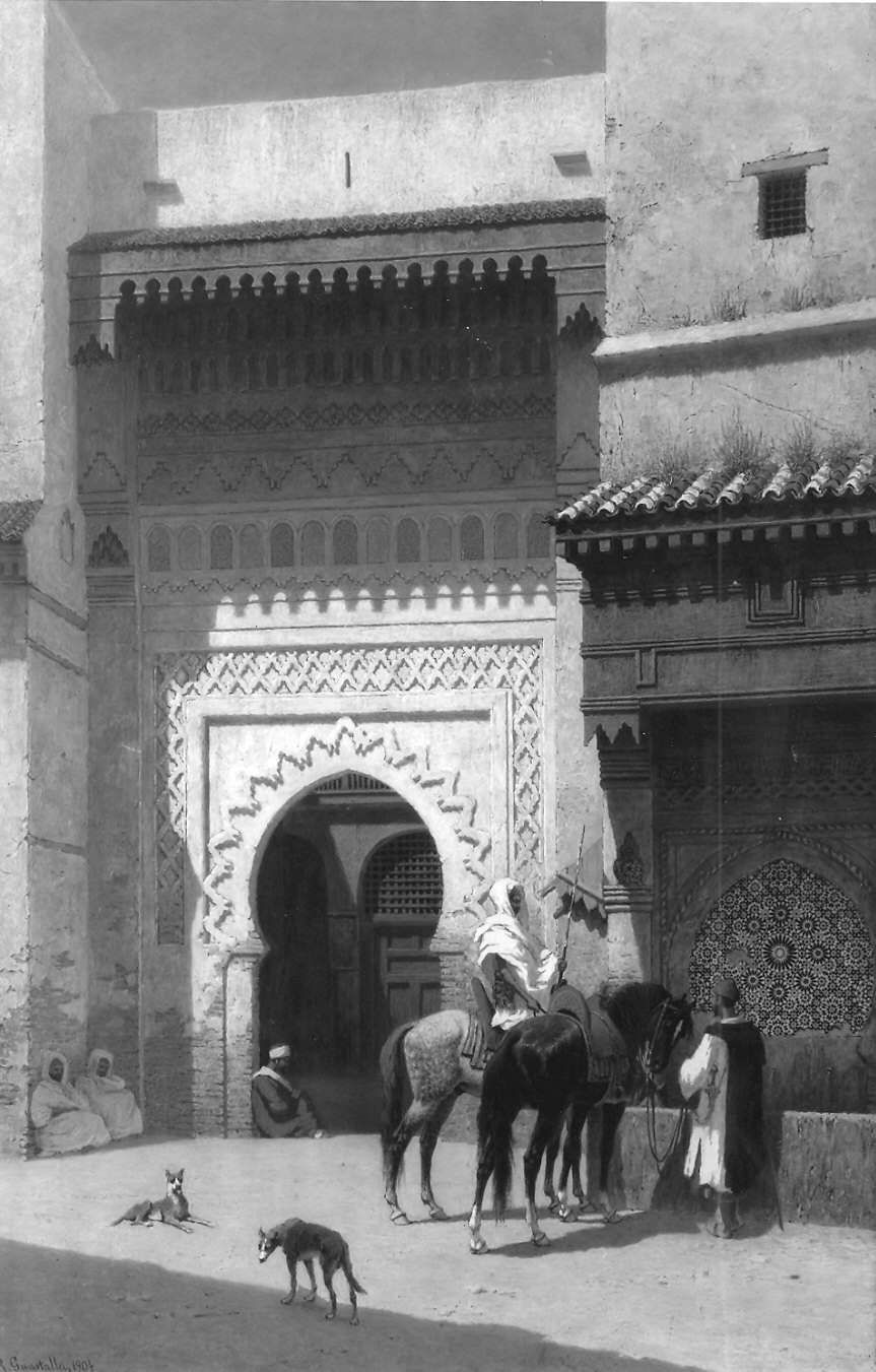 porta di un fondàk a Fez (dipinto) di Guastalla Roberto (sec. XX)