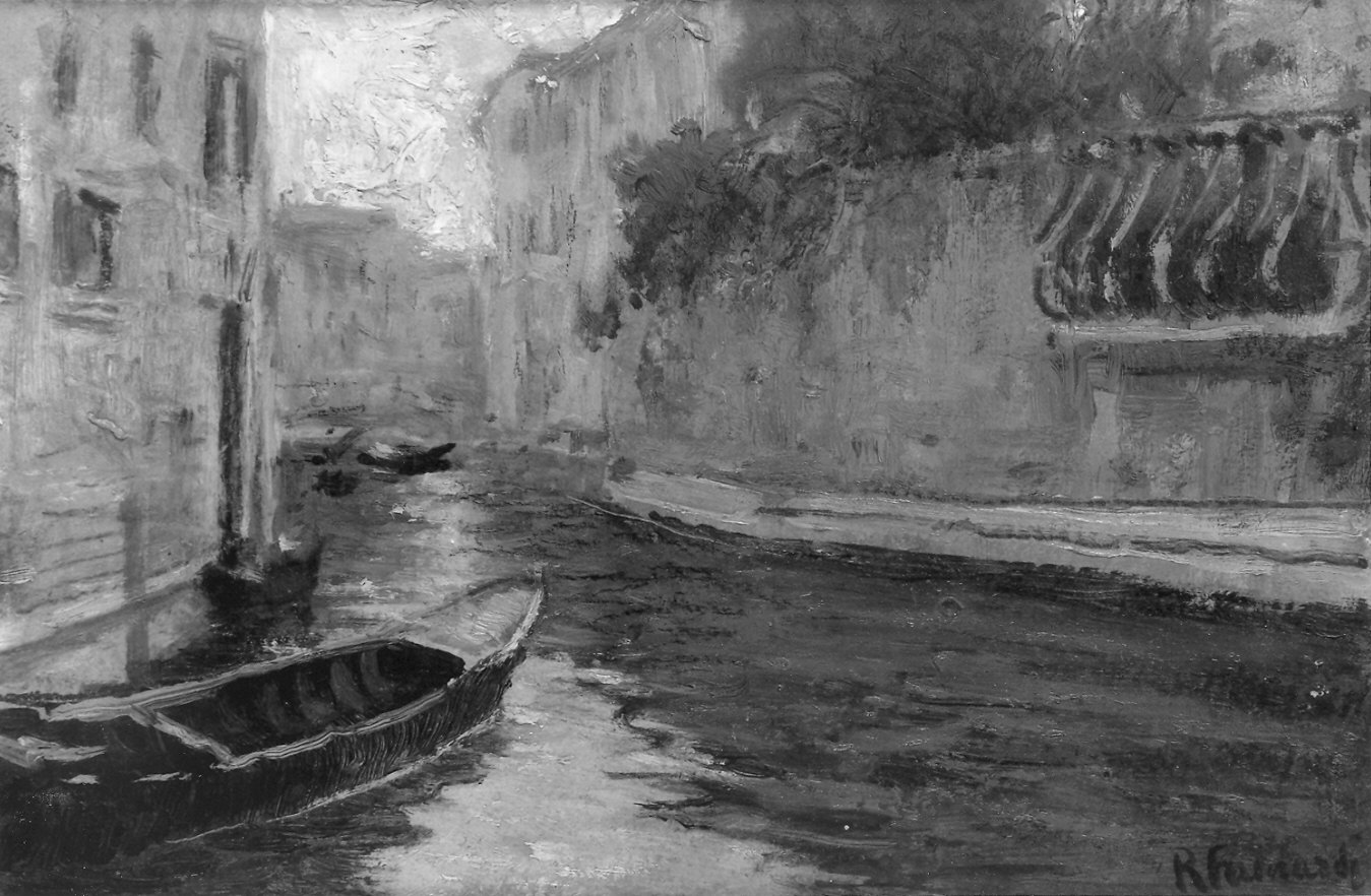 veduta del Rio del Malcanton a Venezia (dipinto) di Fainardi Riccardo (prima metà sec. XX)