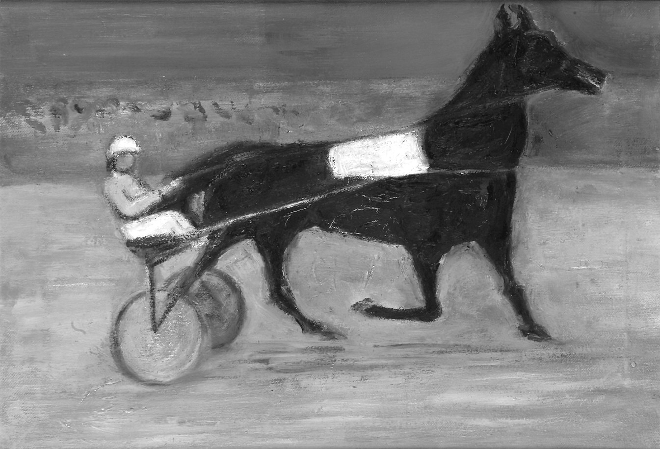 la corsa (dipinto) di Anguissola Laura (ultimo quarto sec. XX)