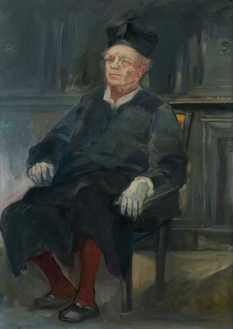 l'arciprete (dipinto) di Benassi Giuseppe (sec. XX)